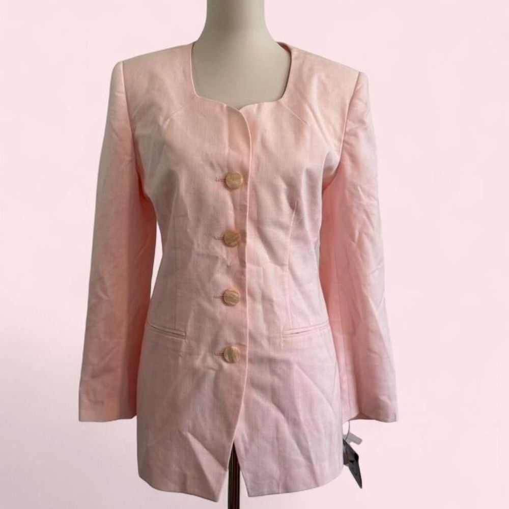 Vintage Gilmor blush pink linen‎ blazer — brand new with tags